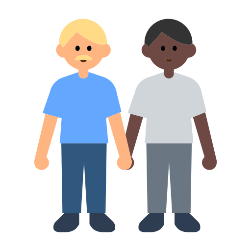 Men Holding Hands: Medium-Light Skin Tone, Dark Skin Tone