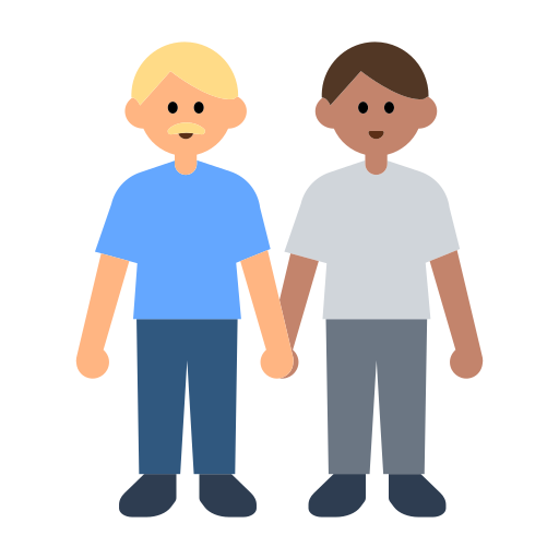 Men Holding Hands: Medium-Light Skin Tone, Medium Skin Tone