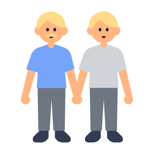 Men Holding Hands: Medium-Light Skin Tone