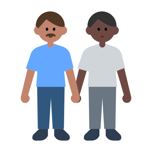 Men Holding Hands: Medium Skin Tone, Dark Skin Tone