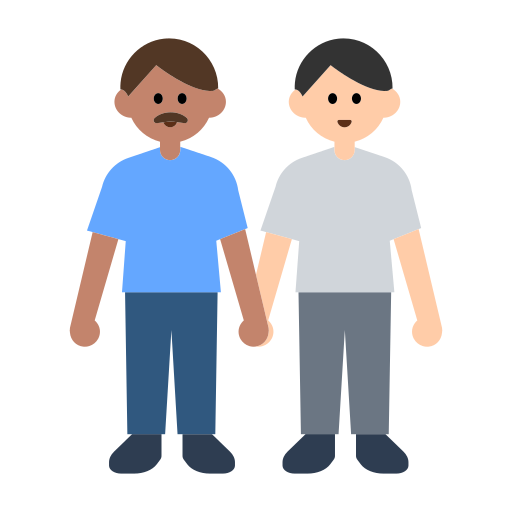 Men Holding Hands: Medium Skin Tone, Light Skin Tone