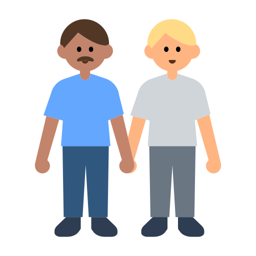 Men Holding Hands: Medium Skin Tone, Medium-Light Skin Tone