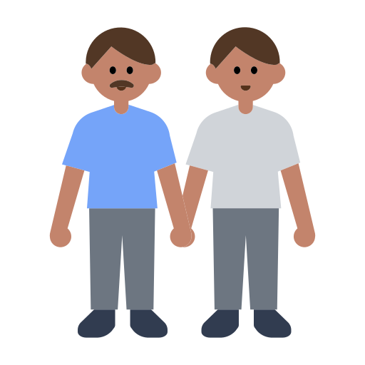 Men Holding Hands: Medium Skin Tone