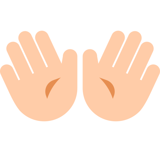 Open Hands: Light Skin Tone