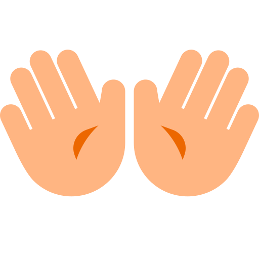 Open Hands: Medium-Light Skin Tone