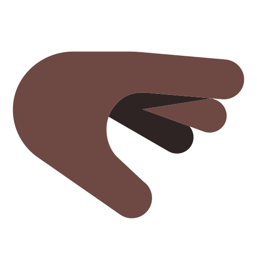Palm Down Hand: Dark Skin Tone