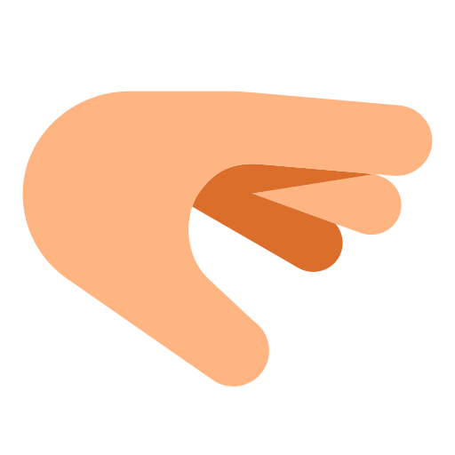 Palm Down Hand: Medium-Light Skin Tone