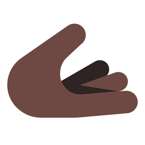 Palm Up Hand: Dark Skin Tone