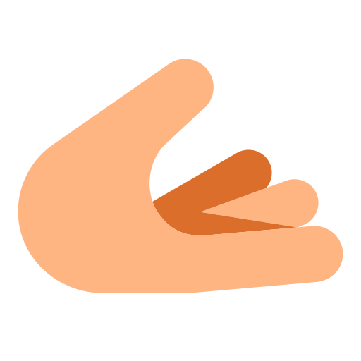 Palm Up Hand: Medium-Light Skin Tone