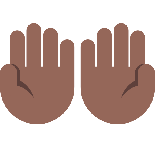 Palms Up Together: Medium-Dark Skin Tone