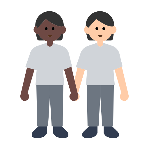 People Holding Hands: Dark Skin Tone, Light Skin Tone