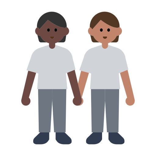 People Holding Hands: Dark Skin Tone, Medium Skin Tone