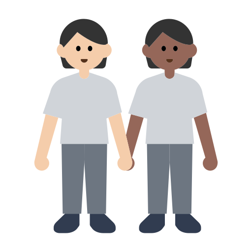 People Holding Hands: Light Skin Tone, Medium-Dark Skin Tone