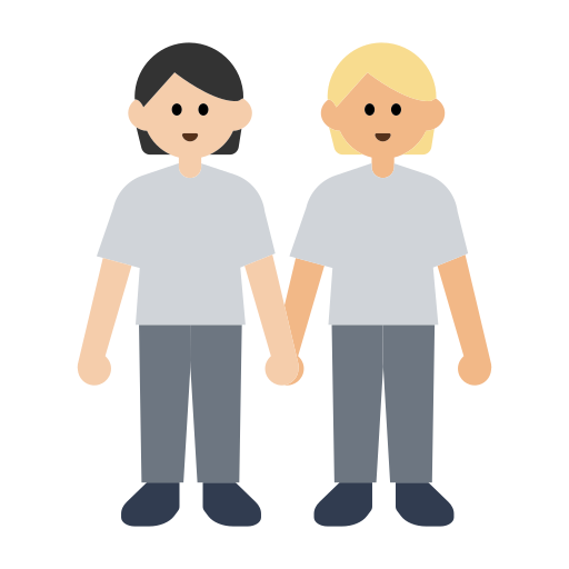 People Holding Hands: Light Skin Tone, Medium-Light Skin Tone