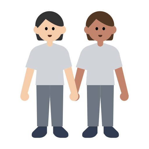 People Holding Hands: Light Skin Tone, Medium Skin Tone