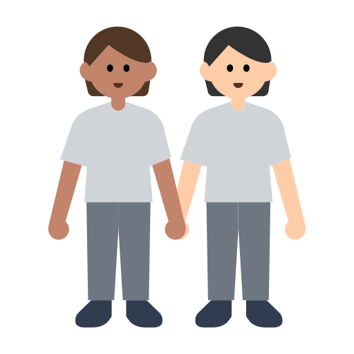 People Holding Hands: Medium Skin Tone, Light Skin Tone