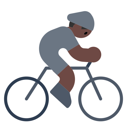 Person Biking: Dark Skin Tone