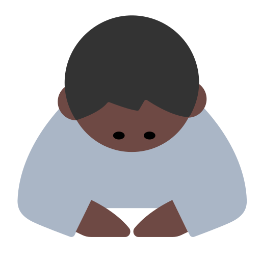 Person Bowing: Dark Skin Tone