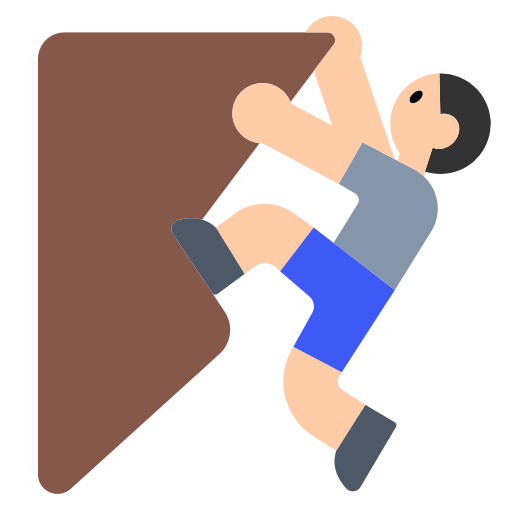 Person Climbing: Light Skin Tone