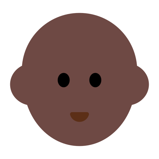 Person: Dark Skin Tone, Bald