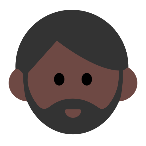 Person: Dark Skin Tone, Beard
