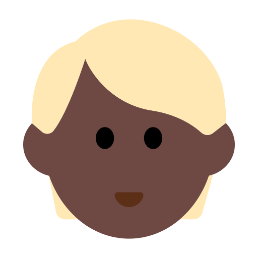 Person: Dark Skin Tone, Blond Hair