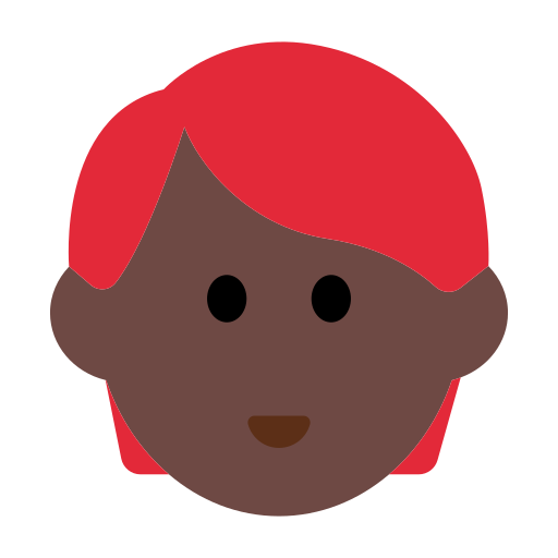 Person: Dark Skin Tone, Red Hair