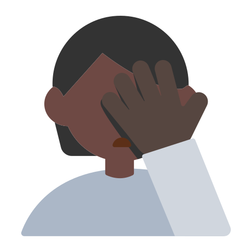Person Facepalming: Dark Skin Tone