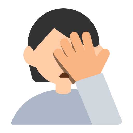 Person Facepalming: Light Skin Tone