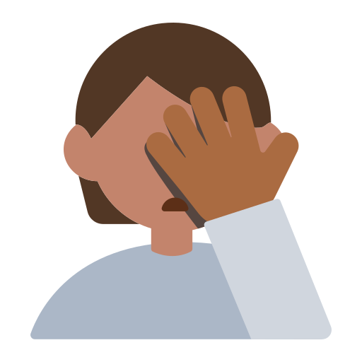 Person Facepalming: Medium Skin Tone