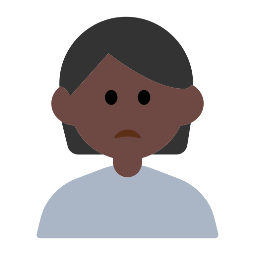 Person Frowning: Dark Skin Tone