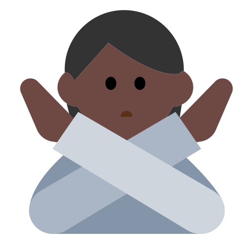 Person Gesturing No: Dark Skin Tone