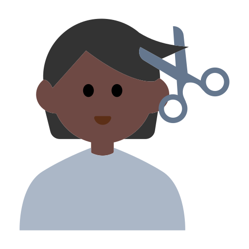 Person Getting Haircut: Dark Skin Tone