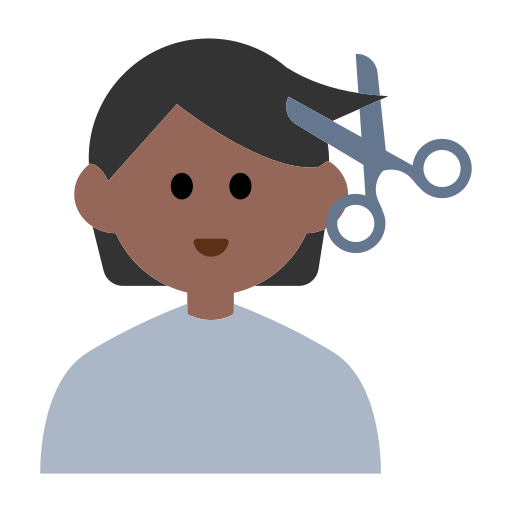 Person Getting Haircut: Medium-Dark Skin Tone