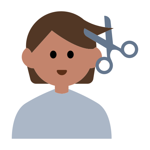 Person Getting Haircut: Medium Skin Tone