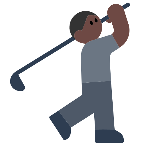 Person Golfing: Dark Skin Tone