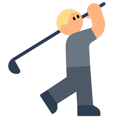 Person Golfing: Medium-Light Skin Tone