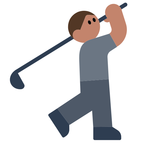 Person Golfing: Medium Skin Tone