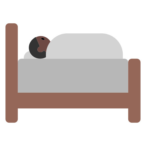 Person in Bed: Dark Skin Tone