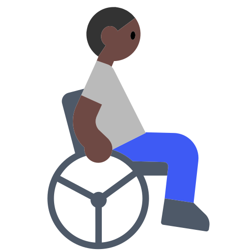 Person in Manual Wheelchair: Dark Skin Tone