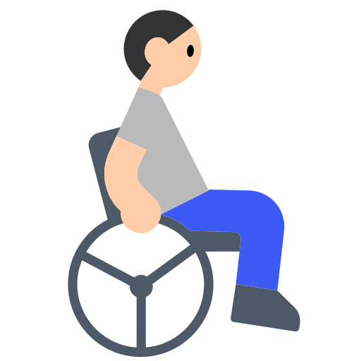 Person in Manual Wheelchair: Light Skin Tone