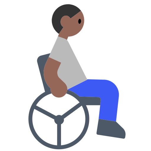 Person in Manual Wheelchair: Medium-Dark Skin Tone