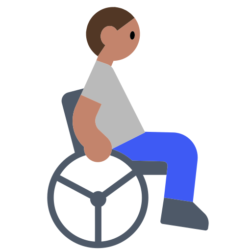Person in Manual Wheelchair: Medium Skin Tone