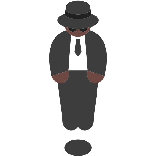 Person in Suit Levitating: Dark Skin Tone