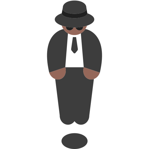Person in Suit Levitating: Medium-Dark Skin Tone