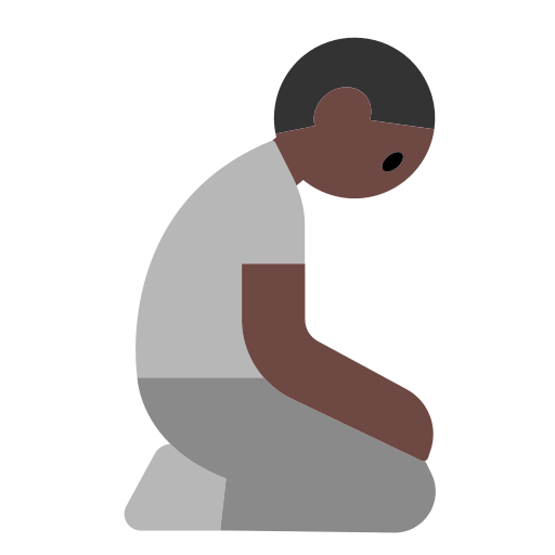 Person Kneeling: Dark Skin Tone