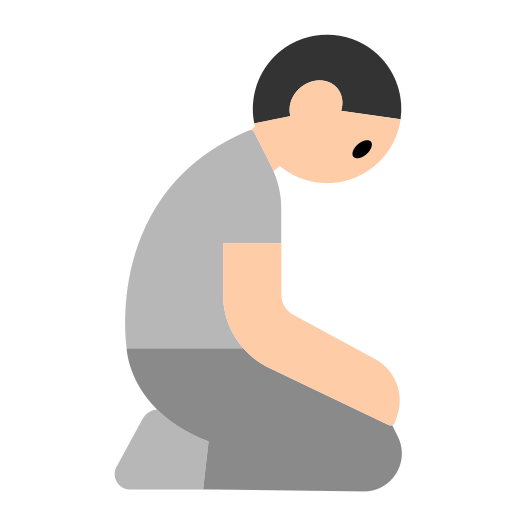 Person Kneeling: Light Skin Tone