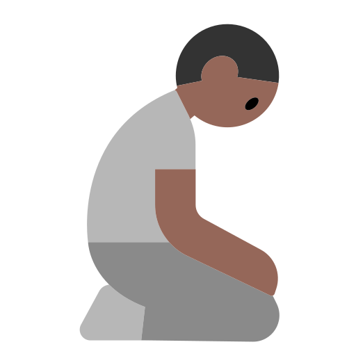 Person Kneeling: Medium-Dark Skin Tone