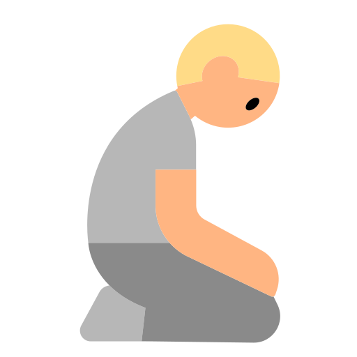 Person Kneeling: Medium-Light Skin Tone