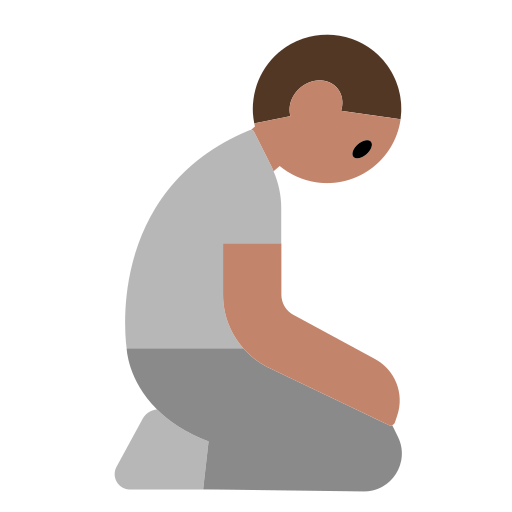 Person Kneeling: Medium Skin Tone